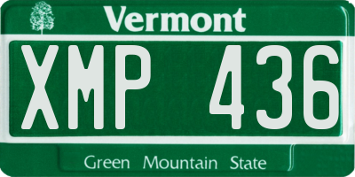 VT license plate XMP436