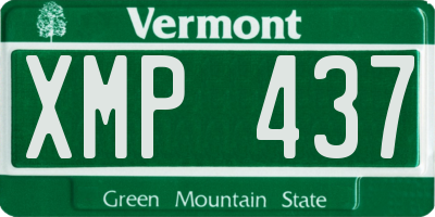 VT license plate XMP437