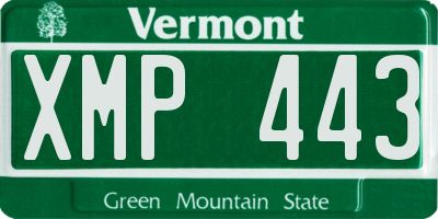 VT license plate XMP443