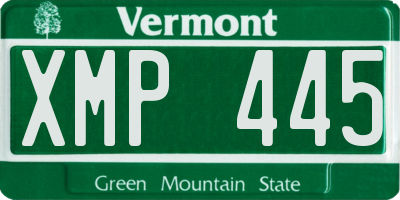 VT license plate XMP445