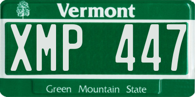 VT license plate XMP447