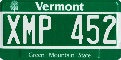 VT license plate XMP452