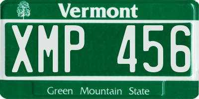 VT license plate XMP456