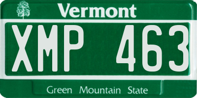 VT license plate XMP463