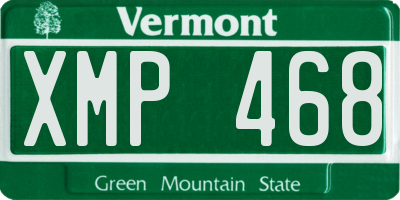 VT license plate XMP468