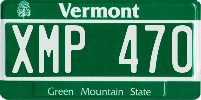 VT license plate XMP470