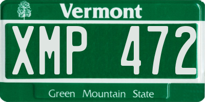 VT license plate XMP472