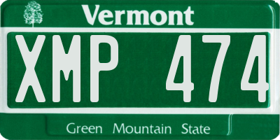 VT license plate XMP474