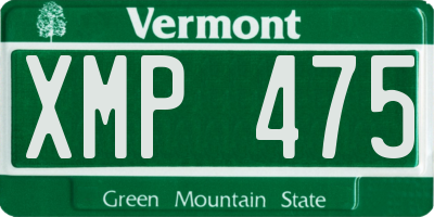 VT license plate XMP475