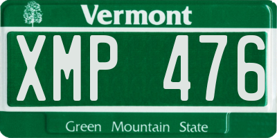 VT license plate XMP476