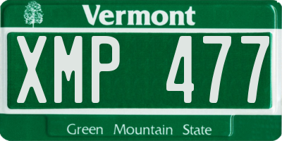 VT license plate XMP477
