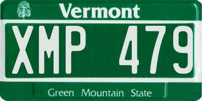 VT license plate XMP479