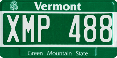 VT license plate XMP488