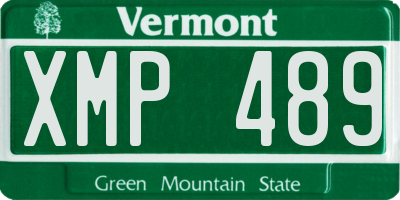 VT license plate XMP489