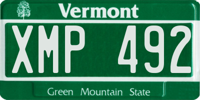 VT license plate XMP492