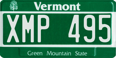 VT license plate XMP495