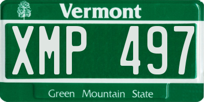 VT license plate XMP497
