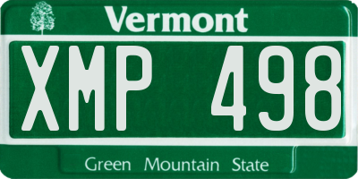 VT license plate XMP498