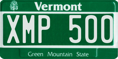 VT license plate XMP500