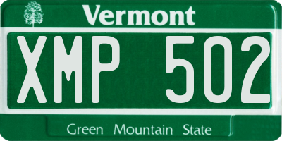 VT license plate XMP502