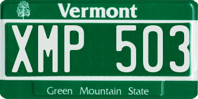 VT license plate XMP503