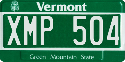 VT license plate XMP504