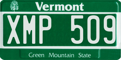 VT license plate XMP509