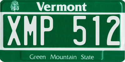 VT license plate XMP512