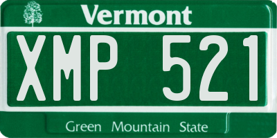 VT license plate XMP521