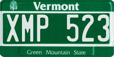 VT license plate XMP523