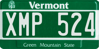 VT license plate XMP524