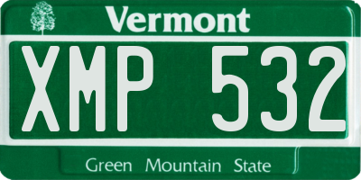 VT license plate XMP532