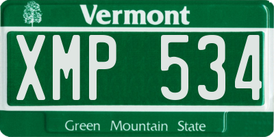 VT license plate XMP534