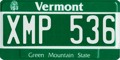 VT license plate XMP536