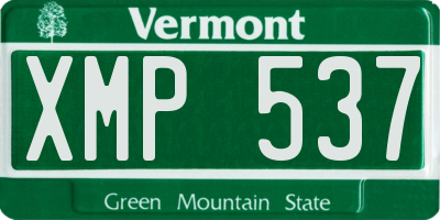 VT license plate XMP537