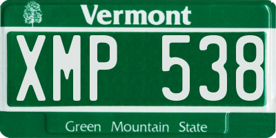 VT license plate XMP538