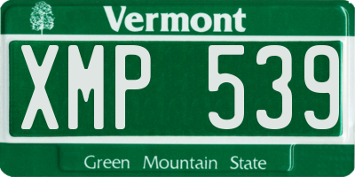 VT license plate XMP539
