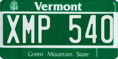 VT license plate XMP540