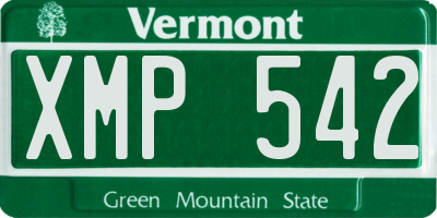 VT license plate XMP542