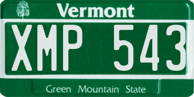 VT license plate XMP543
