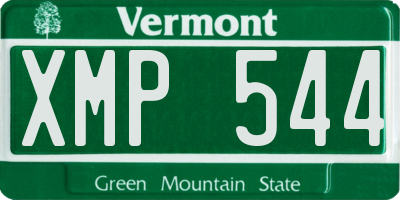 VT license plate XMP544