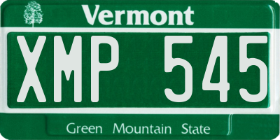 VT license plate XMP545