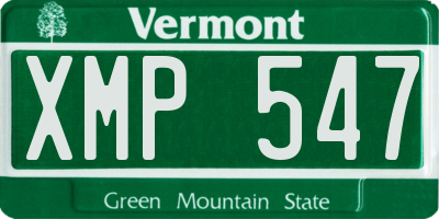 VT license plate XMP547