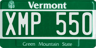 VT license plate XMP550