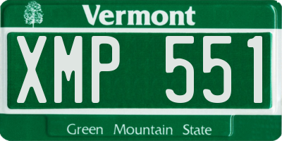 VT license plate XMP551