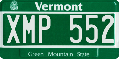 VT license plate XMP552