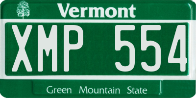 VT license plate XMP554