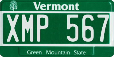 VT license plate XMP567