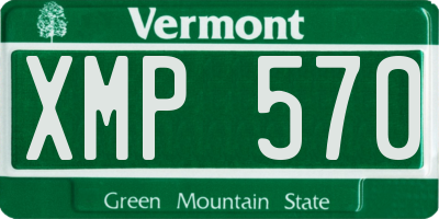 VT license plate XMP570