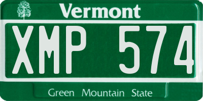VT license plate XMP574